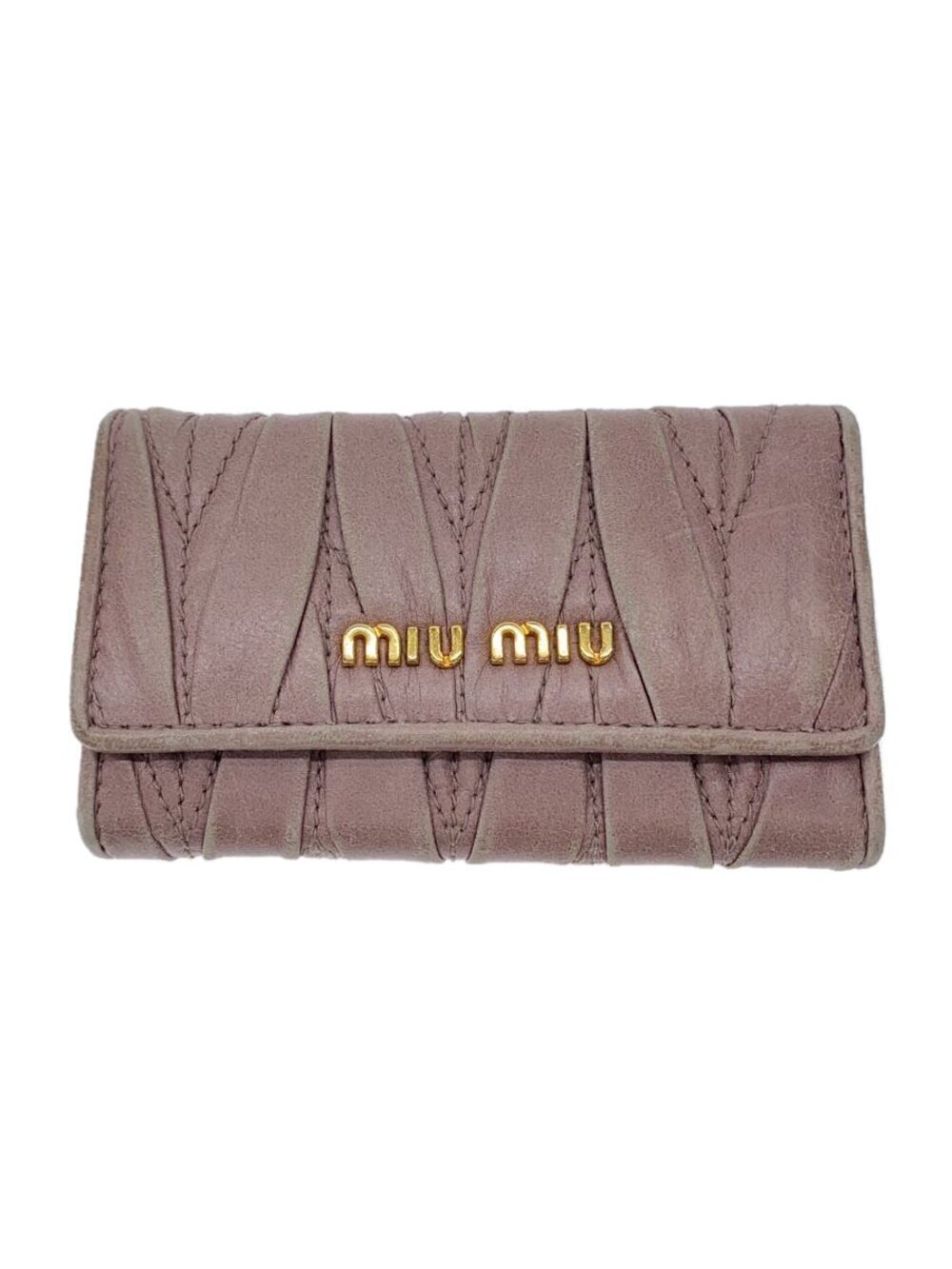 Miu Miu Key Case Wallet Leather Pink
